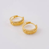 Candongas Carril Punteado 2.7 g / 1.3 cm Oro Amarillo 18K
