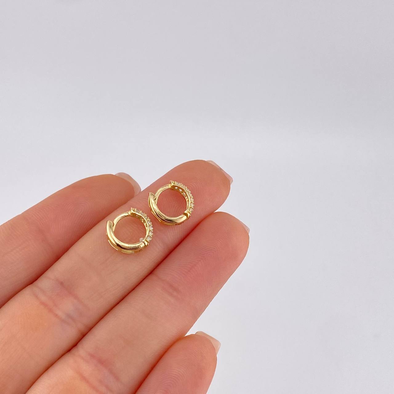 Candongas Radio Tupido 1.25 g / 0.9 cm Oro Amarillo 18K