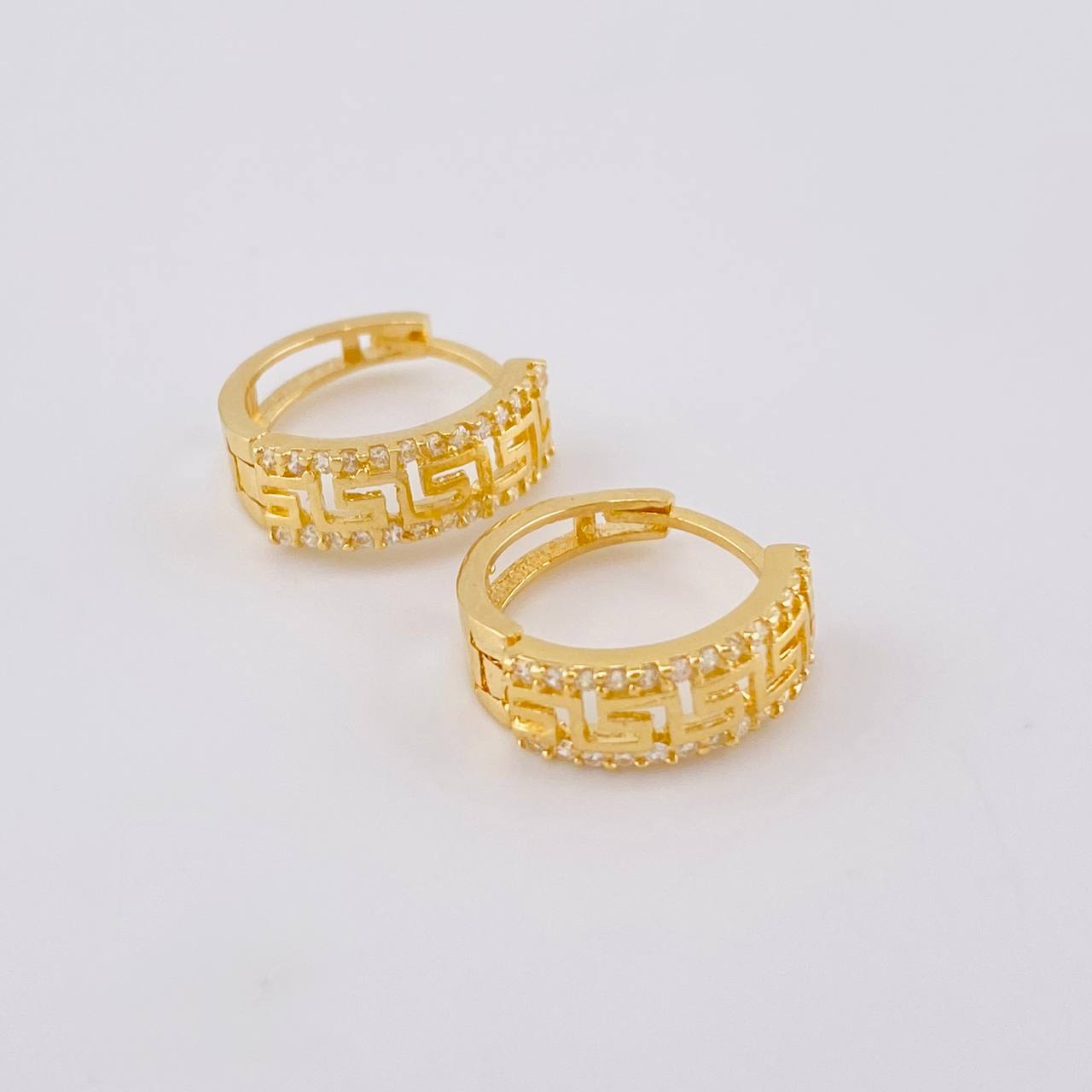 Candongas Carril Trival 2.55 g / 1.5 cm Oro Amarillo 18K