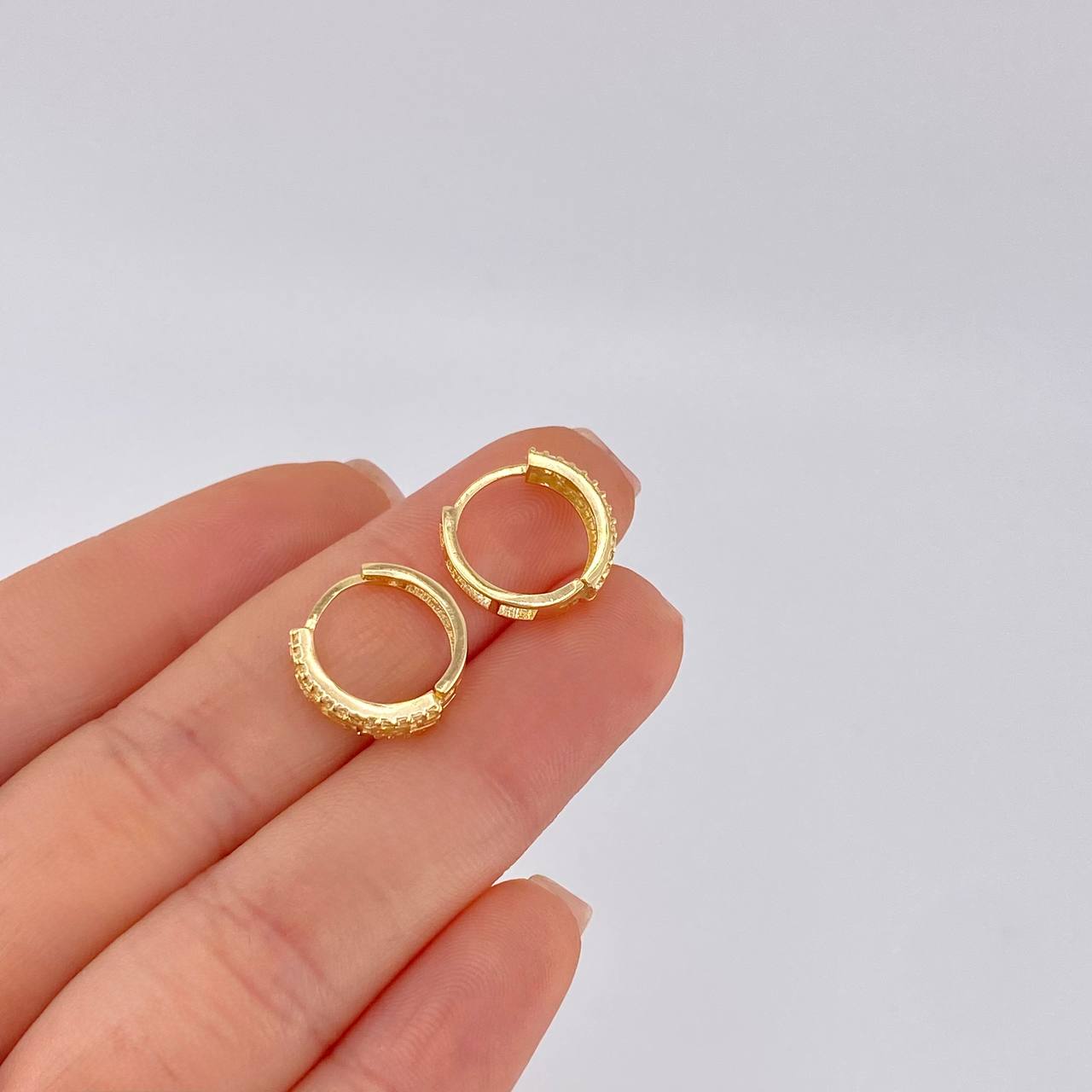Candongas Carril Trival 2.55 g / 1.5 cm Oro Amarillo 18K