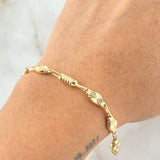 Pulso Rustico Petalo 4.5gr / 20cm / Oro Amarillo 18K