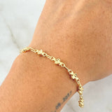 Pulso Trebol Cruzado 3.85gr / 20.5cm / Oro Amarillo 18K