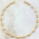 Tobillera Rustico Cubico 4.2gr / 25cm / Oro Amarillo 18K
