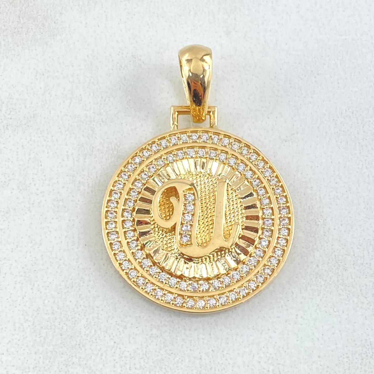 Dije Medalla Letra U 4.75gr / 3cm / Oro Amarillo 18K ©