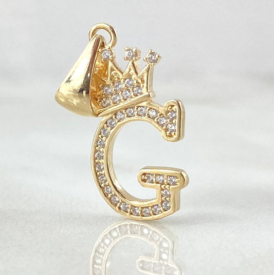 Dije Corona Letra G 1.7gr / 2.5cm / Oro Amarillo 18K