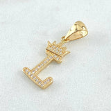 Dije Corona Letra L 1.55gr / 2.6cm / Oro Amarillo 18K *