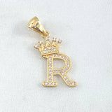 Dije Corona Letra R 1.8gr / 2.5cm / Oro Amarillo 18K
