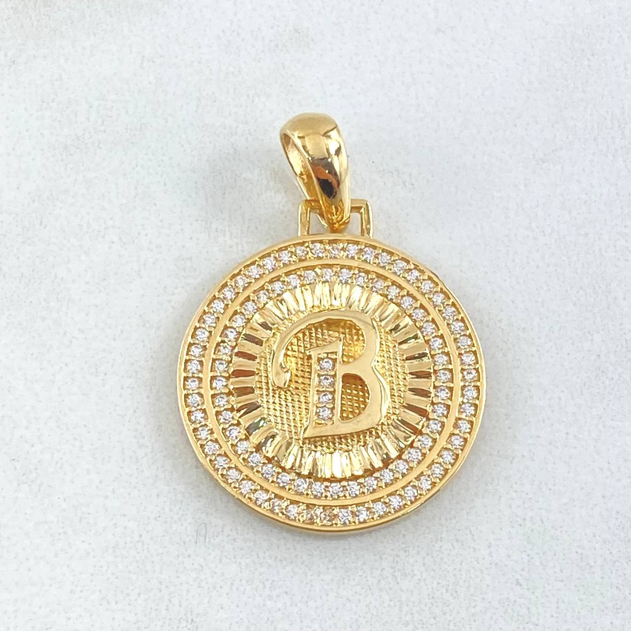 Dije Medalla Letra B 4.45gr / 3cm / Oro Amarillo 18K *
