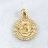 Dije Medalla Letra B 4.45gr / 3cm / Oro Amarillo 18K *
