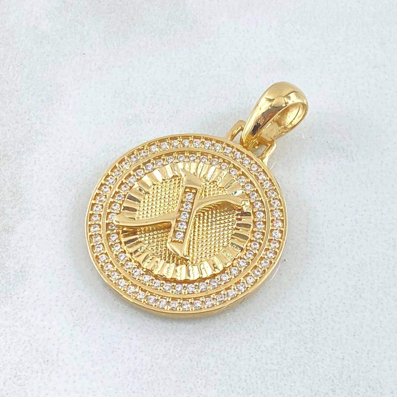 Dije Medalla Letra X 4.4gr / 3cm / Oro Amarillo 18K *
