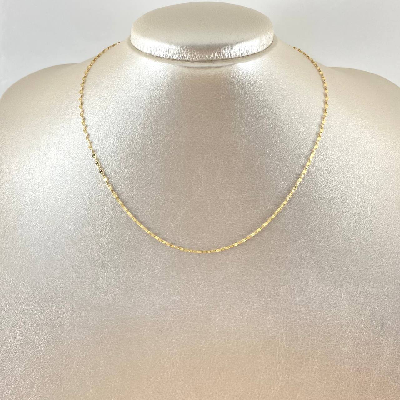 Cadena Flor Espejo 0.75gr / 40cm / 0.7mm Oro Amarillo +3 18K *