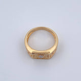 Anillo Corona RX 8.7gr / T10 1/2 / Tribal Circones Blancos Oro Amarillo 18K $