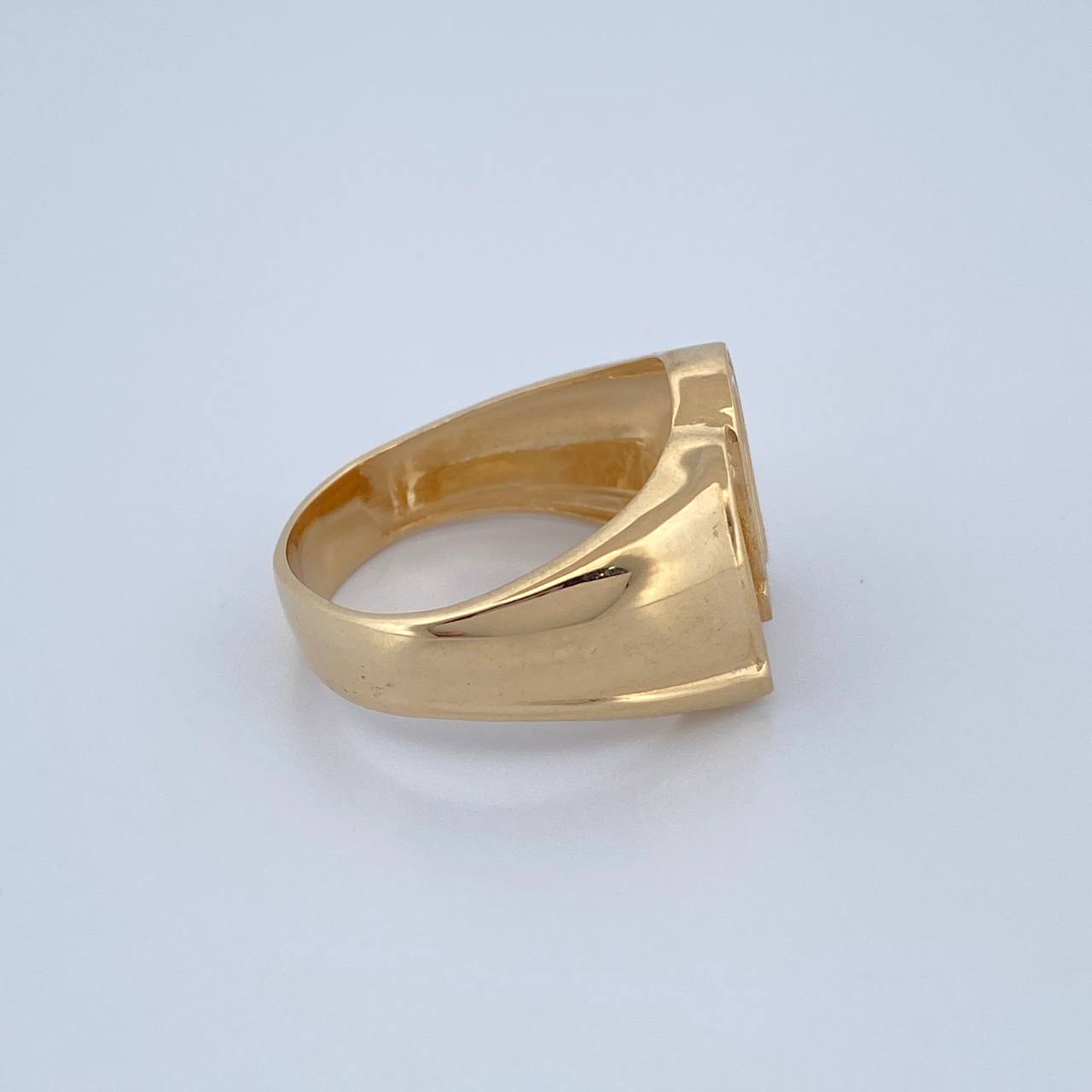 Anillo Herraduras 8.95gr / T11 1/2 / Circones Negros Blancos Oro Amarillo 18K $