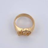 Anillo Herraduras 8.95gr / T11 1/2 / Circones Negros Blancos Oro Amarillo 18K $
