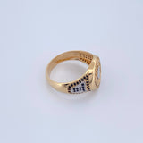 Anillo Corona RX 8.55gr / T10 1/2 / Circones Negros Dos Oros Amarillo Blanco 18K $