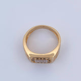 Anillo Rectangulo Cruces 9.4gr / T10 3/4 / Circones Negros Blancos Dos Oros Amarillo Blanco 18K $