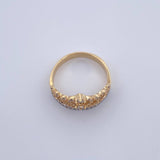 Anillo Corona Corazon 3.55gr / T6 3/4 / Circones Blancos Dos Oros Amarillo Blanco 18K $