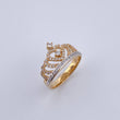 Anillo Corona Corazon 3.55gr / T6 3/4 / Circones Blancos Dos Oros Amarillo Blanco 18K $