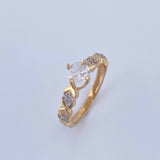 Anillo Solitario X 2.45gr / T5 3/4 / Circones Blancos Dos Oros Amarillo Blanco 18K $