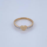 Anillo Corazon 1.65gr / T6 1/2 / Circones Blancos Dos Oros Amarillo Blanco 18K &