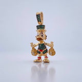 Dije Pato Bolsas Dinero 6.15gr / 3.3cm / Circones Verdes Amarillos Negros Tres Oros 18K $