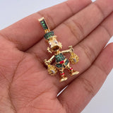 Dije Pato Bolsas Dinero 6.15gr / 3.3cm / Circones Verdes Amarillos Negros Tres Oros 18K $