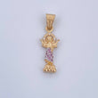 Dije Divino Niño 1.8gr / 3cm / Circones Rosados Blancos Dos Oros Amarillo Blanco 18K $