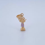 Dije Divino Niño 1.8gr / 3cm / Circones Rosados Blancos Dos Oros Amarillo Blanco 18K $