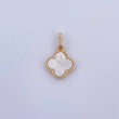 Dije Trebol 1.1gr / 2cm / Nacar Blanco Oro Amarillo Nac.Esp. 18K &