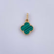Dije Trebol 1.15gr / 2cm / Malaquita Verde Oro Amarillo Nac.Esp. 18K $