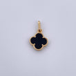 Dije Trebol 1.25gr / 2cm / Onix Negra Oro Amarillo Nac.Esp. 18K $