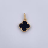 Dije Trebol 1.2gr / 2cm / Onix Negra Oro Amarillo Nac.Esp. 18K $