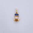 Dije Cabeza Pato Millonario 1.25gr / 2cm / Circones Azules Negros Tres Oros 18K $