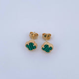 Topos Trebol 2gr / Malaquita Verde Oro Amarillo Nac.Esp. 18K &