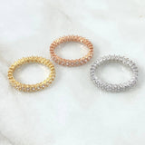 Anillo Trio Churumbela 9.5gr / T7 / Cricones Blancos Tres Oros 18K ©