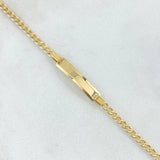 Pulso Cubano Placa Rectangular 1.75gr / 16cm / 2.5mm Oro Amarillo +1 18K *