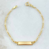Pulso Bebé Figaro Placa Rectangular 1.45gr / 14cm / 1.9mm Oro Amarillo +1 18K