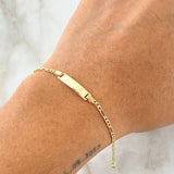 Pulso Bebé Figaro Placa Rectangular 1.5gr / 14cm / 1.9mm Oro Amarillo +1 18K *