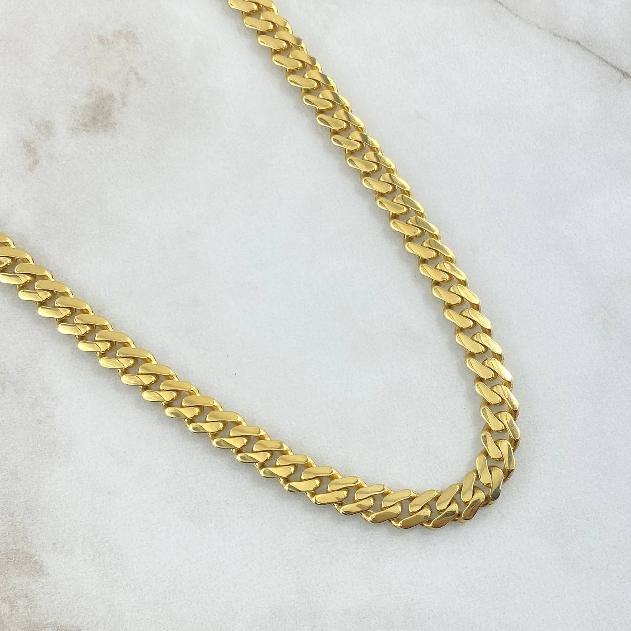 Cadena Cubana Infinito 24.95gr / 60cm / 6.3mm Circones Blancos Broche Cajón Oro Amarillo +4 18K *