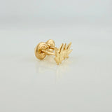 Topos Hoja 0.75gr / 6.4mm Oro Amarillo 18K &