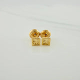 Topos Cuadrado Diamantado 0.65 g / 4.03 mm Oro Amarillo 18K