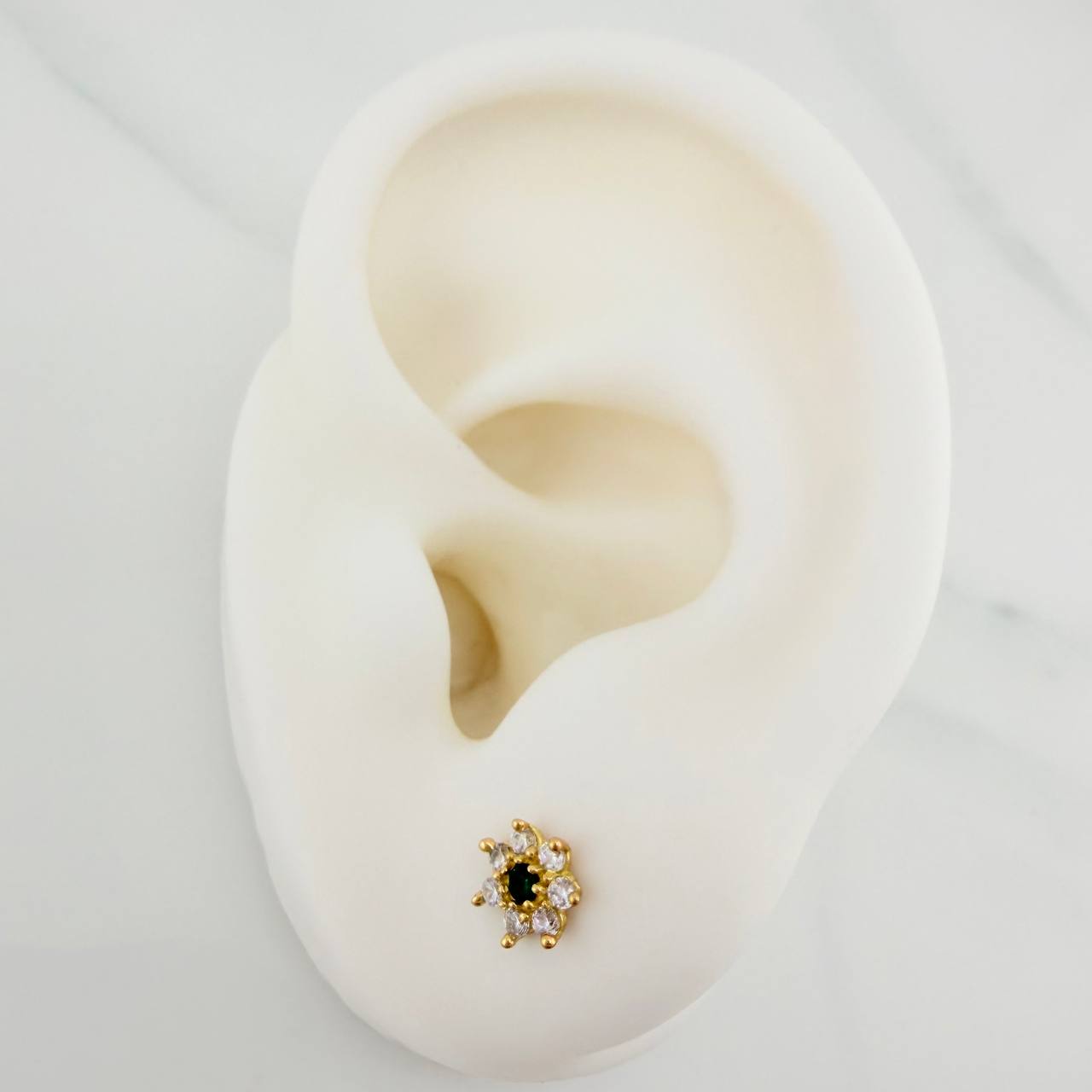 Topos Flor Petalos 0.9gr / 6mm Oro Amarillo 18K &