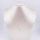Set Cadena y Dije Flor Espejo + Letra E 1.35gr / 45cm / 1.3mm Oro Amarillo 18K (Oferta) *