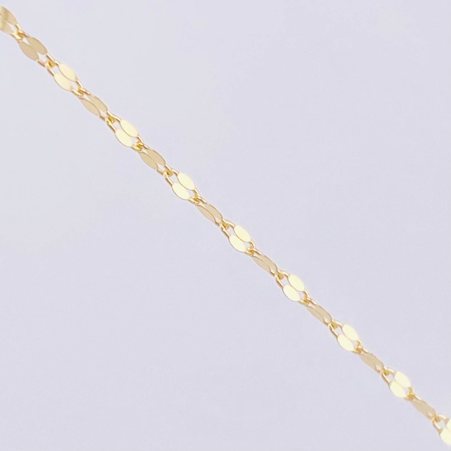 Set Cadena y Dije Flor Espejo + Dije Letra M 1.35gr / 45cm / 1.3mm Oro Amarillo 18K (Oferta)
