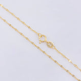 Set Cadena y Dije Flor Espejo + Letra D 1.35gr / 45cm / 1.3mm Oro Amarillo 18K (Oferta) *