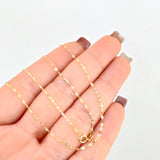 Set Cadena y Dije Flor Espejo + Dije Letra M 1.35gr / 45cm / 1.3mm Oro Amarillo 18K (Oferta)