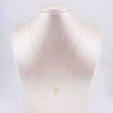 Set Cadena y Dije Flor Espejo + Letra D 1.35gr / 45cm / 1.3mm Oro Amarillo 18K (Oferta) *