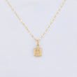 Set Cadena y Dije Flor Espejo + Dije Letra M 1.35gr / 45cm / 1.3mm Oro Amarillo 18K (Oferta)
