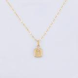 Set Cadena y Dije Flor Espejo + Dije Letra M 1.35gr / 45cm / 1.3mm Oro Amarillo 18K (Oferta)