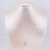 Set Cadena y Dije Flor Espejo + Dije Letra M 1.35gr / 45cm / 1.3mm Oro Amarillo 18K (Oferta)